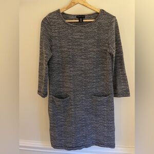 Elegant Gray Long Sleeve Women's Dress